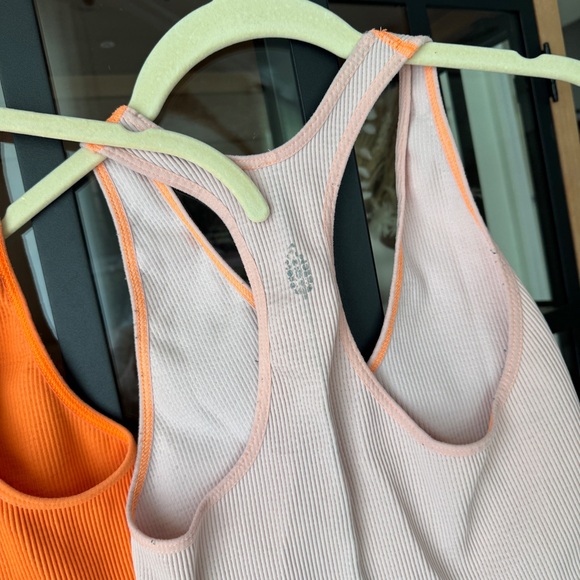 BUNDLE Free People FP Movement Free Throw Crop Tank top ribbed sports bra peach - Picture 12 of 12